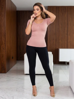 Imagen de Blusa Básica Manga Corta, Cuello Redondo, Ajuste Cómodo y Casual para Mujer