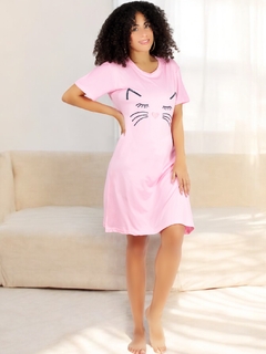 Vestido de dormir con estampado Camisón de hombros caídos Sleep Wear - MALABIS