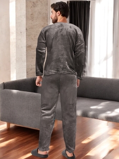 Pijama De Hombre Afelpada de Pantalón y Sudadera Tela Polar Fleece Suave y Ligera - MALABIS