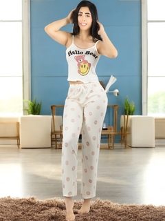 Imagen de SET DE PIJAMA DE MUJER A JUEGO PANTALON Y BLUSA ESTAMPADO