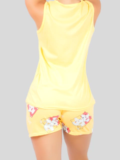 SET PIJAMA DE MUJER DE SHORT Y BLUSA ESTAMPADO - comprar en línea