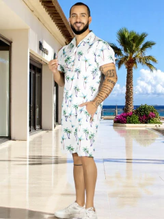 Conjunto Hombre Verano Camisa y Short a Juego Alberca Playa y Calor - tienda en línea