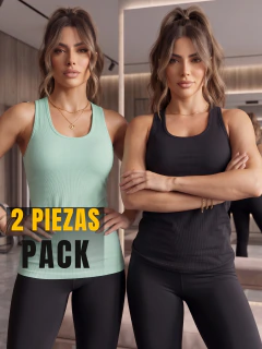 Imagen de Pack de 2 Blusas De Tirante Microfibra Fresca Basicos De Mujer Top Blusas Dama Tops Croptop Dama Interior