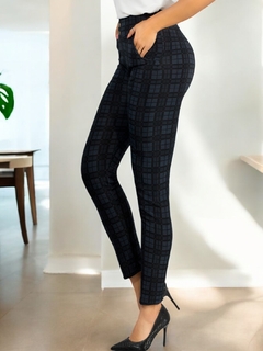 Leggings Elegantes Jegging Mujer a Cuadros Stretch Looks Formal y Casual Mayón y Mallones