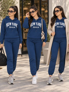 Conjunto Mujer Pants y Sudadera Jogger Afelpado Invierno Estampado NEW YORK BROOKLYN Ropa Comoda Outfit Casual Moda Urbana - tienda en línea