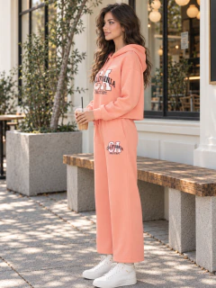 Conjunto Mujer 2 Piezas, Outfit Casual Deportivo con Sudadera y Pantalón de Pierna Ancha en internet