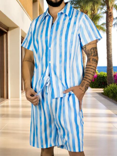 Conjunto Hombre Verano Camisa y Short a Juego Alberca Playa y Calor - MALABIS