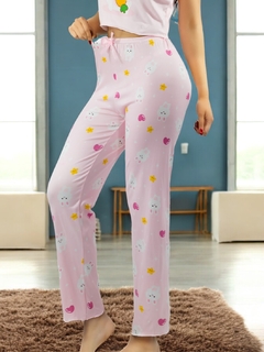 SET DE PIJAMA DE MUJER A JUEGO PANTALON Y BLUSA ESTAMPADO - MALABIS