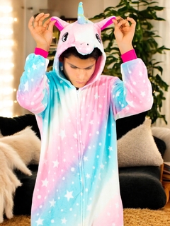 Imagen de Pijama Mameluco Adultos Y Niño Tela Polar Fleece de Invierno Pijamas Familiares