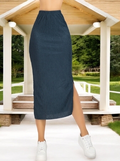 Imagen de Falda Casual Midi Lápiz con Abertura Lateral para Mujer