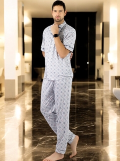 Pijama de Hombre de 2 Piezas en conjunto de Pantalón y Camisa