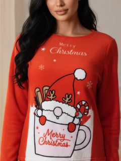 Set Pijama Mujer Navideña Polar Fleece Sudadera y Pants - comprar en línea