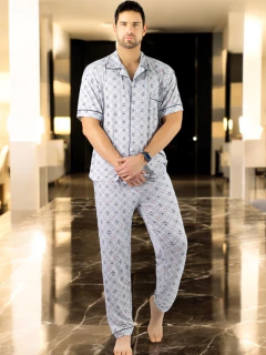 Pijama de Hombre de 2 Piezas en conjunto de Pantalón y Camisa - MALABIS