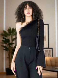 Blusa Mujer Elegante Una Manga Fiesta Oficina Estilo - tienda en línea