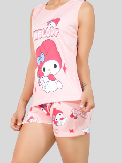 SET PIJAMA DE MUJER DE SHORT Y BLUSA ESTAMPADO