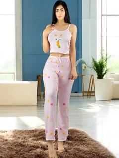 SET DE PIJAMA DE MUJER A JUEGO PANTALON Y BLUSA ESTAMPADO - tienda en línea