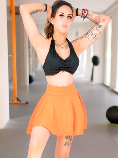 Falda Short de Mujer deportiva o casual con bolsillo interior para teléfono y banda de cintura ancha en internet