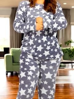 Pijama Afelpada para Mujer Polar Pantalón Sudadera Tallas Extras - tienda en línea