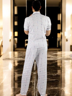 Imagen de Pijama de Hombre de 2 Piezas en conjunto de Pantalón y Camisa