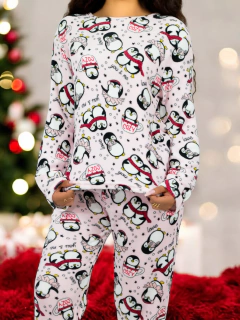 Pijama de Peluche para Mujer Polar FLeece Pantalón y Sudadera Afelpada Calientita