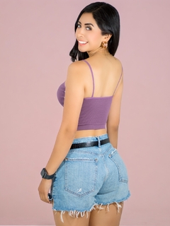 Imagen de TOP DE MUJER DE TIRANTES CANALÉ STRETCH INDIVIDUAL Y EN SET DE 2