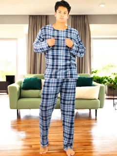 Pijama De Hombre Afelpada de Pantalón y Sudadera Tela Polar Fleece Suave y Ligera - MALABIS
