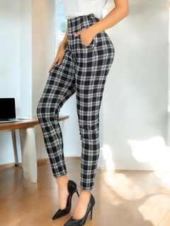 Leggings Elegantes Jegging Mujer a Cuadros Stretch Looks Formal y Casual Mayón y Mallones - tienda en línea