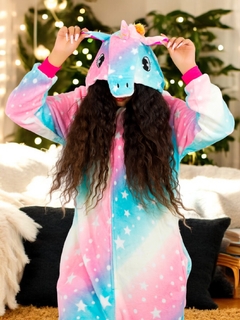 Imagen de Pijama Mameluco Adultos Y Niño Tela Polar Fleece de Invierno Pijamas Familiares