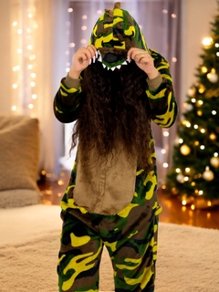 Imagen de Pijama Mameluco Adultos Y Niño Tela Polar Fleece de Invierno Pijamas Familiares