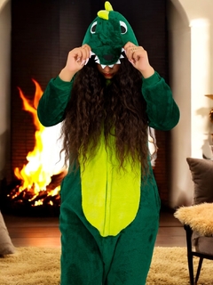 Imagen de Pijama Mameluco Adultos Y Niño Tela Polar Fleece de Invierno Pijamas Familiares