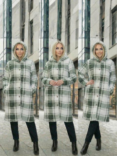 Abrigo Largo de cuadros para Mujer con Capucha, cardigan de cuadros, Chamarra Invierno Casual Elegante – Abrigo Acolchonado para Clima Frío en internet