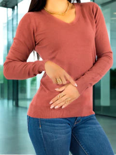 Imagen de Suéter Mujer Cuello V Sueteres De Punto Dama Sweaters