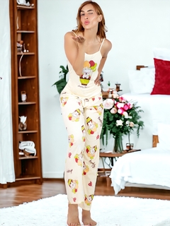 SET PIJAMA DE MUJER DE PANTALON Y BLUSA ESTAMPADO