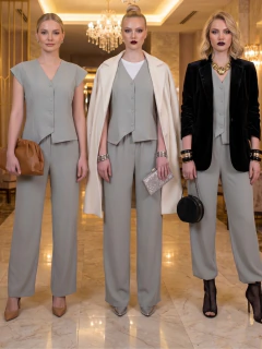 Conjunto Elegante para Mujer | Blusa de Cuello V con Botones y Pantalón Palazzo en internet