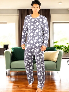 Imagen de Pijama De Hombre Afelpada de Pantalón y Sudadera Tela Polar Fleece Suave y Ligera