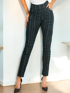 Leggings Elegantes Jegging Mujer a Cuadros Stretch Looks Formal y Casual Mayón y Mallones - tienda en línea