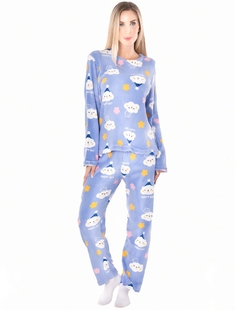 Pijama Afelpada Mujer Polar Pantalón Sudadera Ropa Invierno - MALABIS