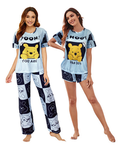 Pijama De 3 Piezas Mujer Pantalon Short Y Playera A Juego en internet