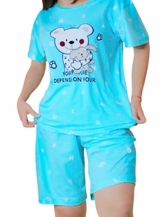 Pijama De Short Y Playera Mujer Ropa De Dormir Aesthetic - MALABIS