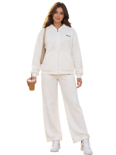 Conjunto 2 Piezas para Mujer, Sudadera con Capucha y Pantalón de Pierna Ancha, Casual y Cómodo - comprar en línea