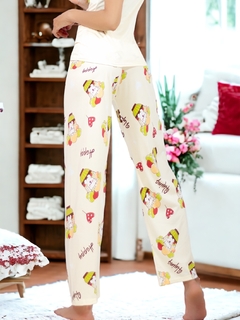SET PIJAMA DE MUJER DE PANTALON Y BLUSA ESTAMPADO - comprar en línea