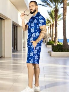 Conjunto Hombre Verano Camisa y Short a Juego Alberca Playa y Calor en internet