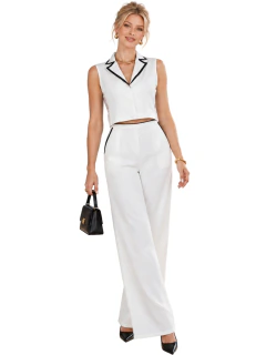 Conjunto de 2 Piezas para Mujer, Blusa Sin Mangas y Pantalón Palazzo, Look Chic y Sofisticado en internet