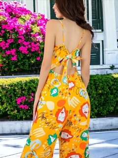 Palazzo de mujer Jumper De Pierna Ancha de Estampados Mono Completo Jumpsuit - MALABIS