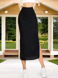 Imagen de Falda Casual Midi Lápiz con Abertura Lateral para Mujer
