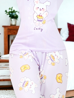 SET PIJAMA DE MUJER DE PANTALON Y BLUSA ESTAMPADO