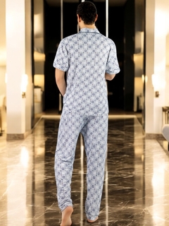 Pijama de Hombre de 2 Piezas en conjunto de Pantalón y Camisa