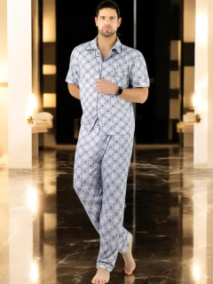 Pijama de Hombre de 2 Piezas en conjunto de Pantalón y Camisa - comprar en línea