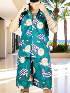Imagen de Conjunto Hombre Verano Camisa y Short a Juego Alberca Playa y Calor