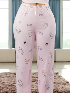 Imagen de SET DE PIJAMA DE MUJER A JUEGO PANTALON Y BLUSA ESTAMPADO